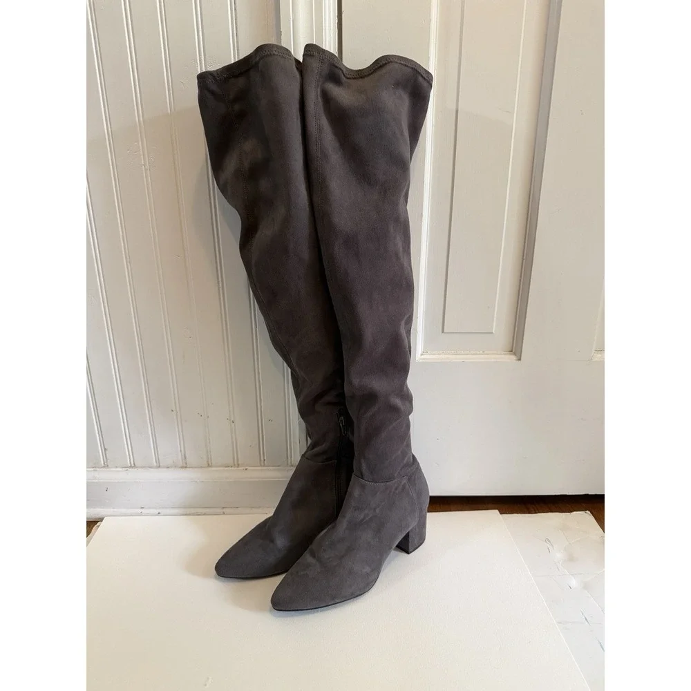 Stylish Gray Women Over the Knee Boots By Target‎ Size US 7.5 Faux Suede